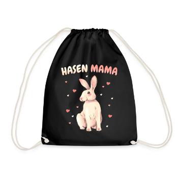 Hase Hasen Kaninchen Haustier - Turnbeutel - Schwarz - Vorne