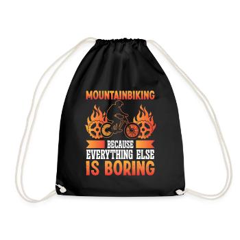 Mountainbiking because everything else - Turnbeutel - Schwarz - Vorne