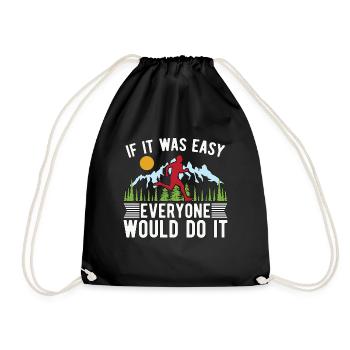 Trail Running If It Was Easy Everyone Marathoner - Turnbeutel - Schwarz - Vorne