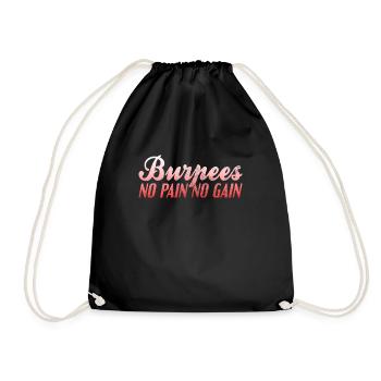 Burpees pas de douleur pas de gain - Sac de sport léger - noir - Devant