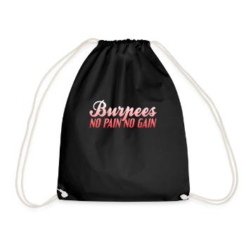 Burpees pas de douleur pas de gain - Sac de sport léger - noir - Devant