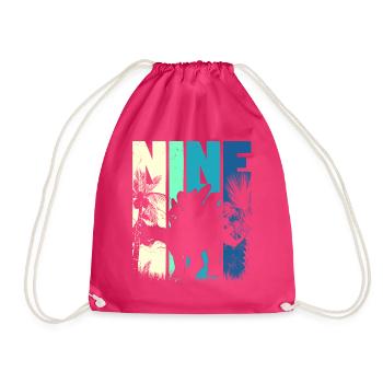 Stegosaurus 9 ans garçon 9ème anniversaire rétro - Sac de sport léger - fuchsia - Devant