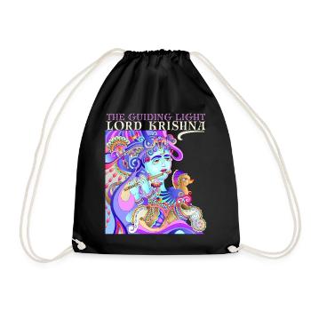 Hinduismus, Lord Krishna Flötenspieler, Indien - Turnbeutel - Schwarz - Vorne