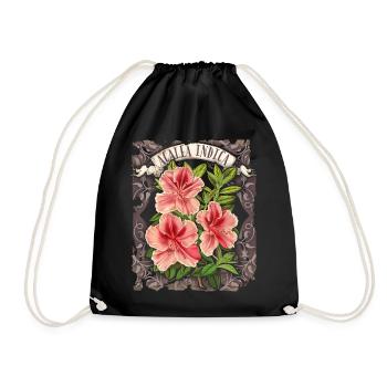 Azalea de fleurs vintage, Azalée Botanique Indica - Sac de sport léger - noir - Devant