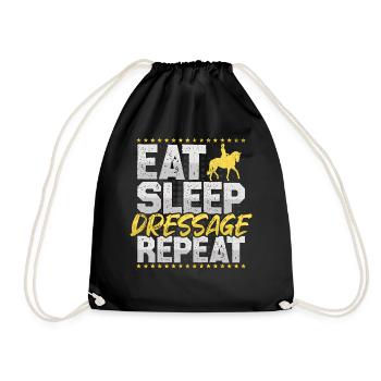 Dressage Manger Dormir Répéter Équitation Hobby - Sac de sport léger - noir - Devant