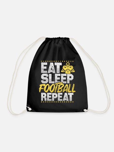 American Football Eat Sleep Repeat Hobby Football - Turnbeutel - Schwarz