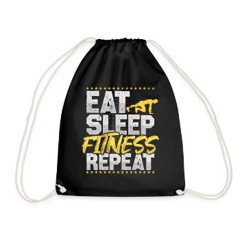 Fitness Manger Dormir Répéter Sport Hobby Fitness - Sac de sport léger - noir - Devant