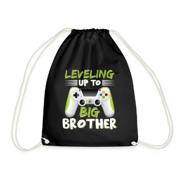 Leveling Up To Big Bro Brother Videospieler Big Bro - Turnbeutel - Schwarz - Vorne