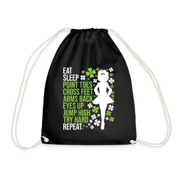 Eat Sleep Irish Dance - Irish Dancer - Drawstring Bag - black - Front