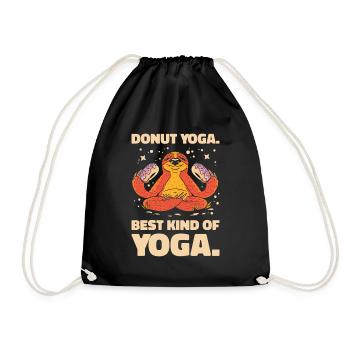 Donut Yoga Faultier Donut Faultier Liebhaber Yoga - Turnbeutel - Schwarz - Vorne