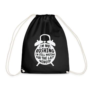 Procrastinating Alarm Clock Procrastinator Work - Drawstring Bag - black - Front