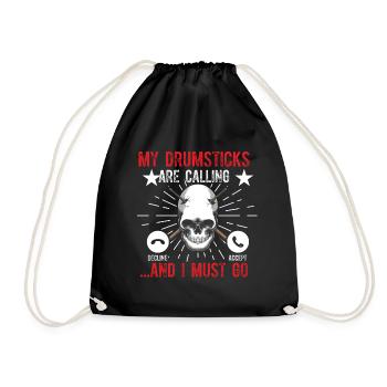 Mes baguettes appellent I Must Go - Funny Drumme - Sac de sport léger - noir - Devant