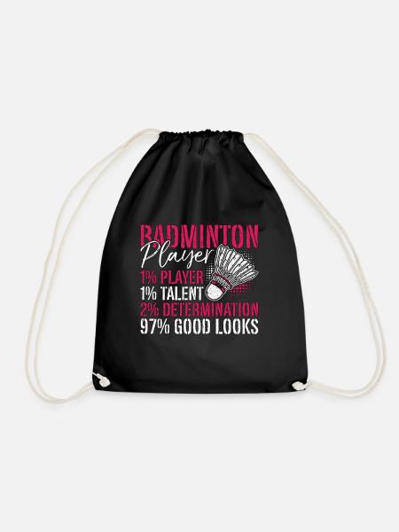 Badminton Player 1% Player 1% Talent Racquet Sport - Turnbeutel - Schwarz