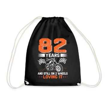 82 ans et toujours sur 2 roues 82e anniversaire - Sac de sport léger - noir - Devant