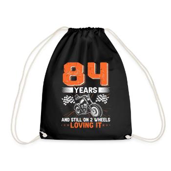 84 ans et toujours sur 2 roues 84e anniversaire - Sac de sport léger - noir - Devant