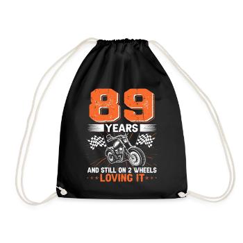 89 ans et toujours sur 2 roues 89e anniversaire - Sac de sport léger - noir - Devant