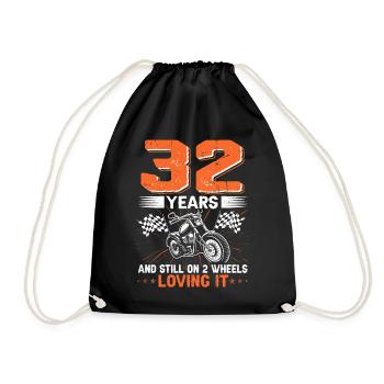 32 ans et toujours sur 2 roues 32e anniversaire - Sac de sport léger - noir - Devant