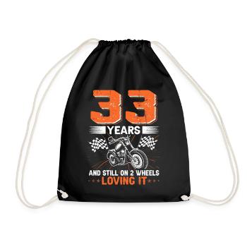 33 ans et toujours sur 2 roues 33e anniversaire - Sac de sport léger - noir - Devant