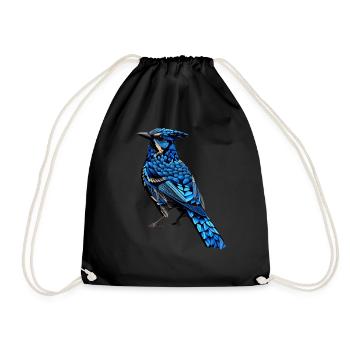 Geometric Blue Jay Bird Colorful Abstract Birding - Turnbeutel - Schwarz - Vorne