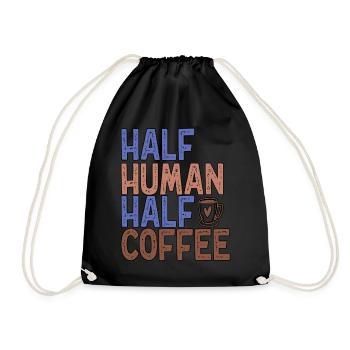 Demi-humain moitié café Drôle de café - Sac de sport léger - noir - Devant