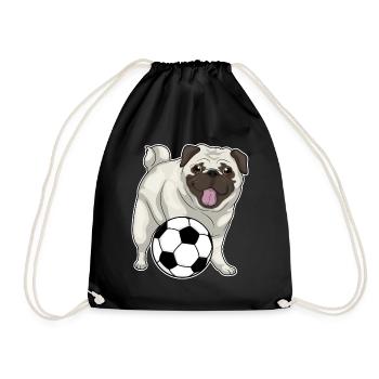 Pug Soccer Player Soccer - Sac de sport léger - noir - Devant