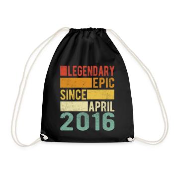 Birthday April 2016 Legendary Epic - Drawstring Bag - black - Front