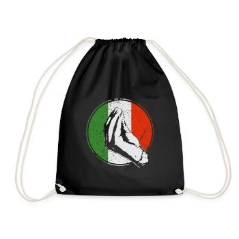 Italian Gift idea Funny Italy - Drawstring Bag - black - Front