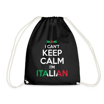 Je ne peux pas rester calme Je suis italien - Sac de sport léger - noir - Devant