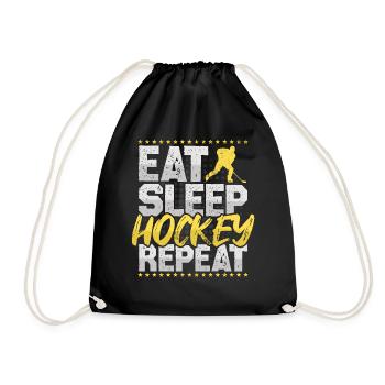 Hockey sur glace Manger dormir Répéter Hockey Hobby Hockey sur glace - Sac de sport léger - noir - Devant