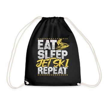 Jet Ski Eat Sleep Repeat Water Sports Hobby Jet Ski - Drawstring Bag - black - Front