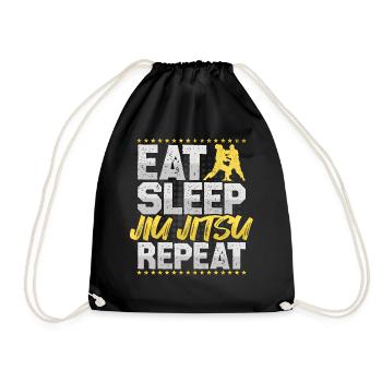 Jiu Jitsu Eat Sleep Repeat Martial Arts Jiu Jitsu - Drawstring Bag - black - Front