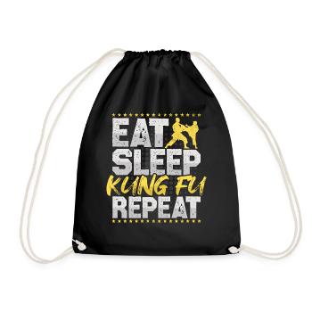 Kung Fu Eat Sleep Repeat Martial Arts Martial Arts - Drawstring Bag - black - Front