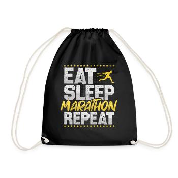 Marathon Eat Sleep Repeat Half Marathon Jogging - Drawstring Bag - black - Front