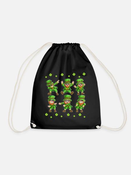 Dabbing Tanzender Kobold Irland St Patricks Day - Turnbeutel - Schwarz
