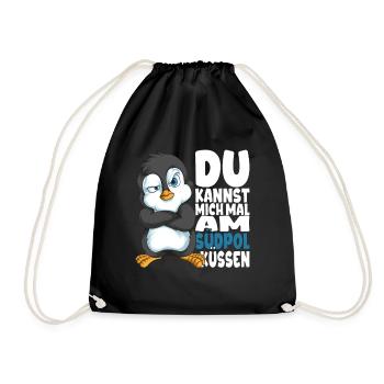 Kannst mich mal am Südpol küssen Pinguine - Turnbeutel - Schwarz - Vorne