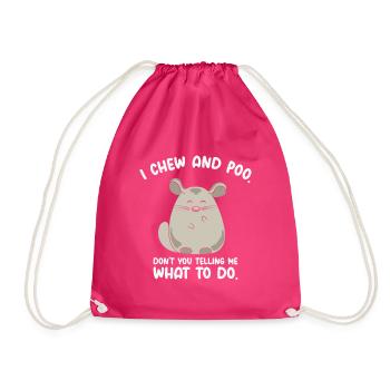 Chinchilla Cute Animal Pet Chinchilla Owner - Drawstring Bag - fuchsia - Front