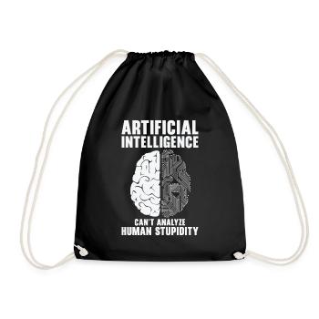 Artificial Intelligence Programmer Brain Human - Drawstring Bag - black - Front