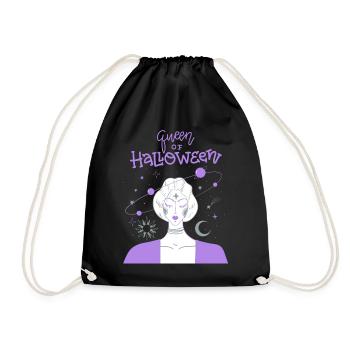 Comic Witch, Funny Halloween Saying - Drawstring Bag - black - Front