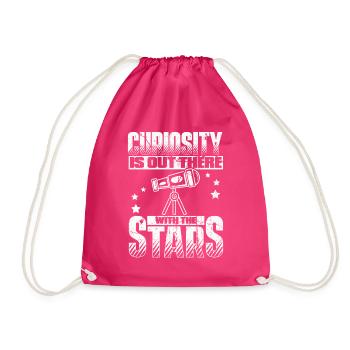 Curiosity is out there with the stars cosmologist - Drawstring Bag - fuchsia - Front