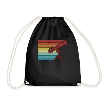 Retro Starry Sky Cosmologist Astronomy Photographer - Drawstring Bag - black - Front
