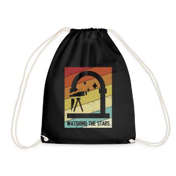 Watching For Stars Astronomy Photographer Cosmologist - Drawstring Bag - black - Front
