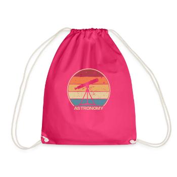 Retro Cosmologist Astronomy Photographer Starry Sky - Drawstring Bag - fuchsia - Front