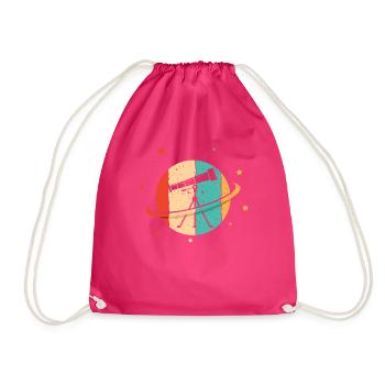 Retro Starry Sky Cosmologist Astronomy Photographer - Drawstring Bag - fuchsia - Front
