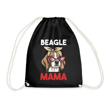 Hund Beagle Mama - Turnbeutel - Schwarz - Vorne