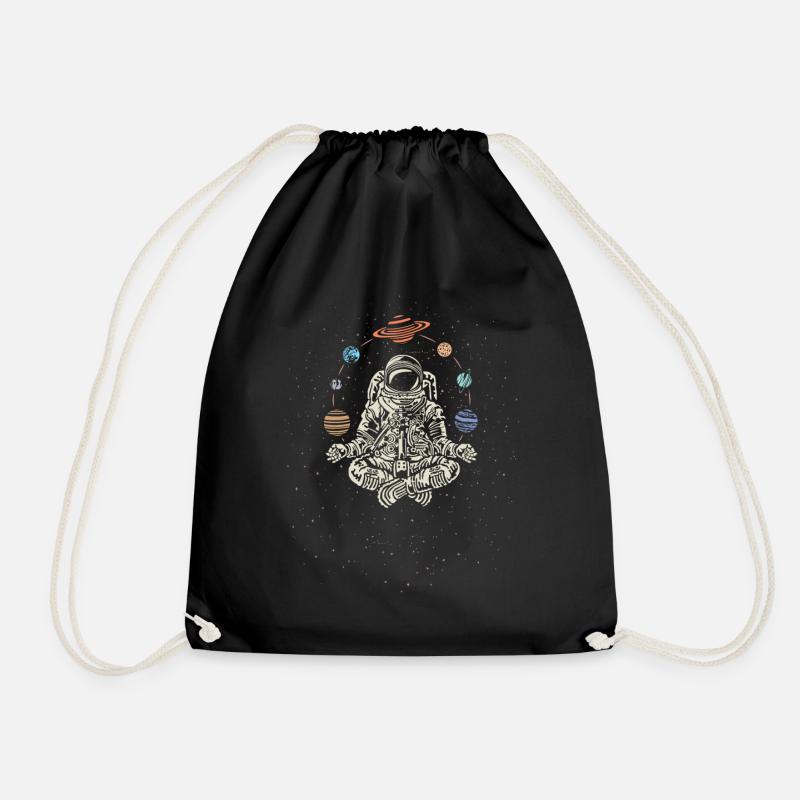 Yoga Teacher Rocket Astronaut - Drawstring Bag - black