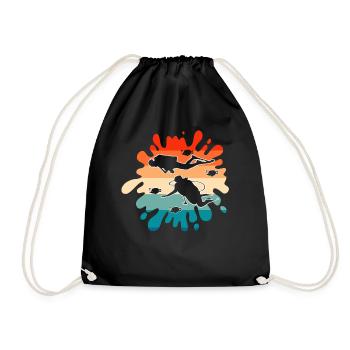 Splash - C’est l’heure de plonger - T-shirt plongée sous-marine - Sac de sport léger - noir - Devant