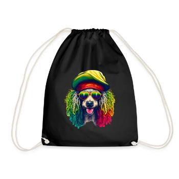 Caniche Rasta Cool Coloré - Sac de sport léger - noir - Devant