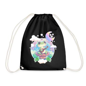 Cottagecore Grenouille Banjo Mignon Pastel Academia Aesthe - Sac de sport léger - noir - Devant