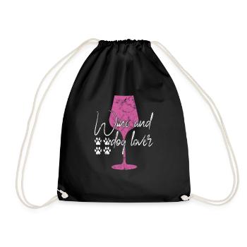 Amateurs de vin et de chiens - Sac de sport léger - noir - Devant