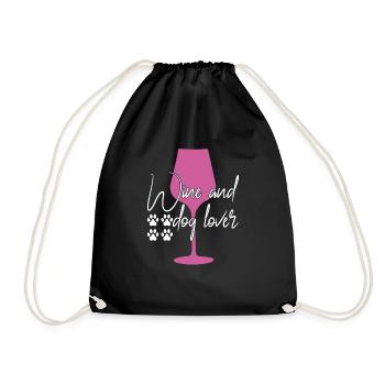 Amateurs de vin et de chiens - Sac de sport léger - noir - Devant